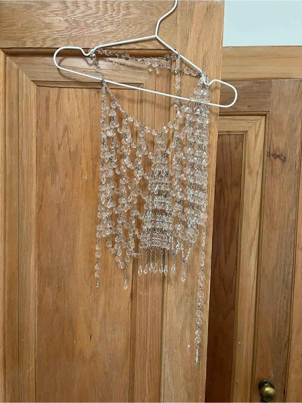 Crystal Fringe Statement Halter Neck Top